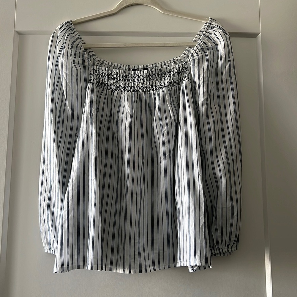 Blue & White Banana Republic Factory Blouse